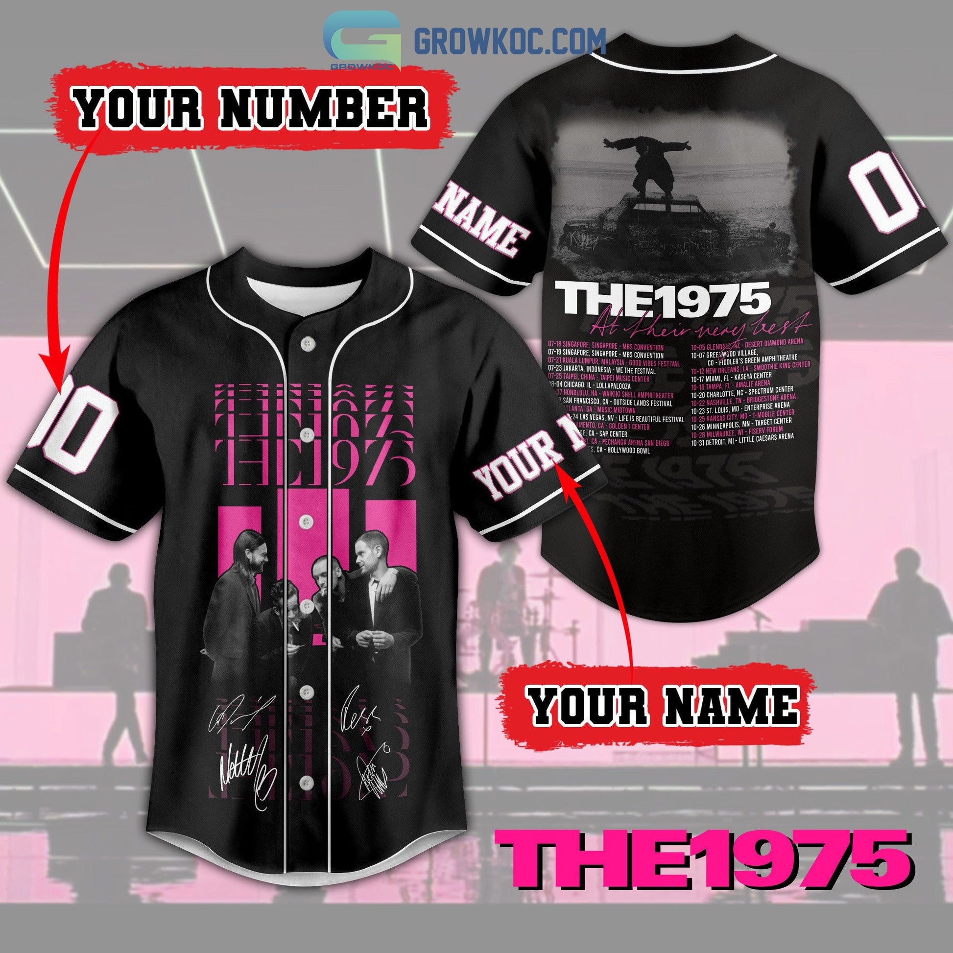 The 1975 At Their Very Best Tour 2023 Black Design Baseball Jersey Unisex T-shirt, Sweatshirt, Hoodie, Long Sleeve Tee - T-Shirt, Sweatshirt, Hoodie