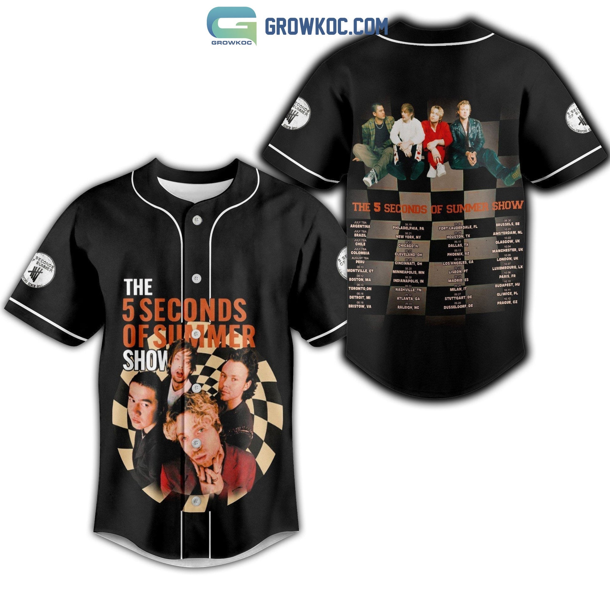 The 5 Seconds Of Sumer Show Personalized Baseball Jersey Unisex T-shirt, Sweatshirt, Hoodie, Long Sleeve Tee - T-Shirt, Sweatshirt, Hoodie