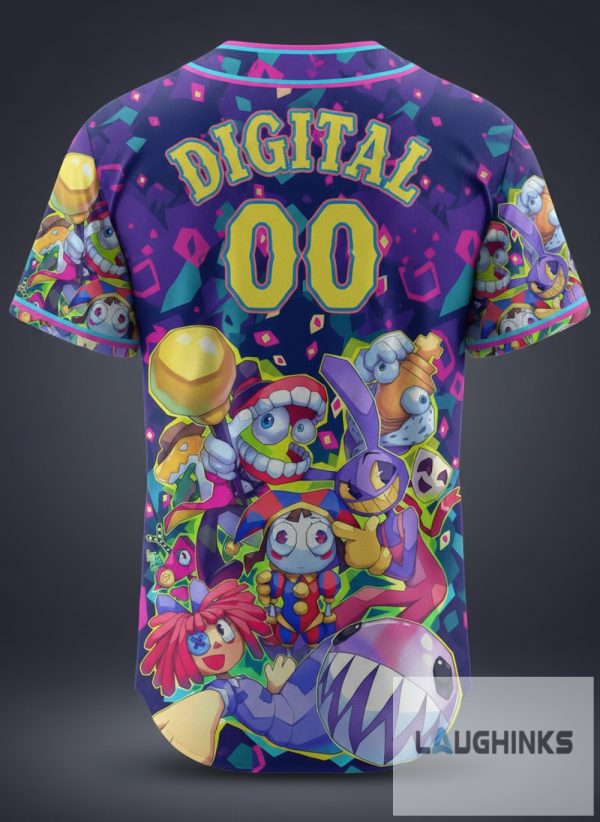 The Amazing Digital Circus Aop Custom Name And Number Baseball Jersey Shirt Unisex T-shirt, Sweatshirt, Hoodie, Long Sleeve Tee - T-Shirt, Sweatshirt, Hoodie