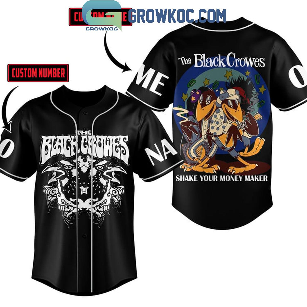 The Black Crowes Shake Your Money Maker Personalized Baseball Jersey Black Unisex T-shirt, Sweatshirt, Hoodie, Long Sleeve Tee - T-Shirt, Sweatshirt, Hoodie