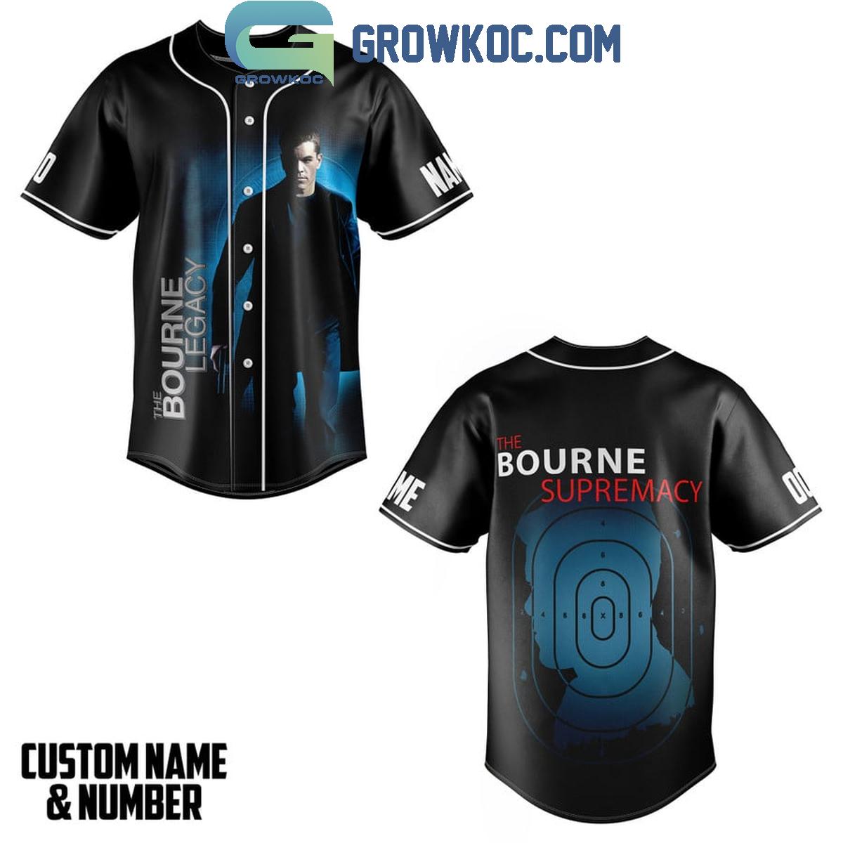 The Bourne Supremacy Matt Damon Personalized Baseball Jersey Unisex T-shirt, Sweatshirt, Hoodie, Long Sleeve Tee - T-Shirt, Sweatshirt, Hoodie