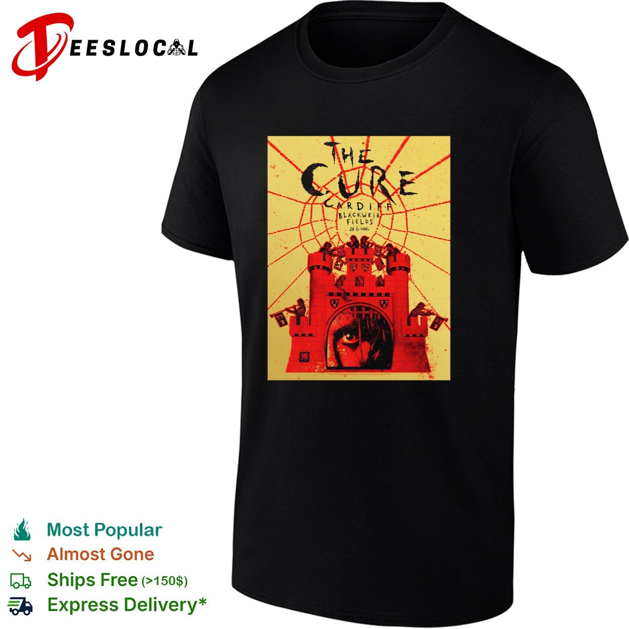 The Cure Cardiff Blackweir Fields poster shirt Unisex T-shirt, Sweatshirt, Hoodie, Long Sleeve Tee - T-Shirt, Sweatshirt, Hoodie