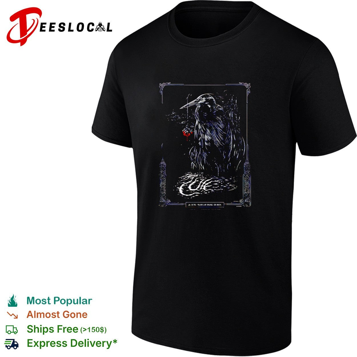 The Cure Dublin Ireland 2026 At Marlay Park On 26 June 2026 shirt Unisex T-shirt, Sweatshirt, Hoodie, Long Sleeve Tee - T-Shirt, Sweatshirt, Hoodie