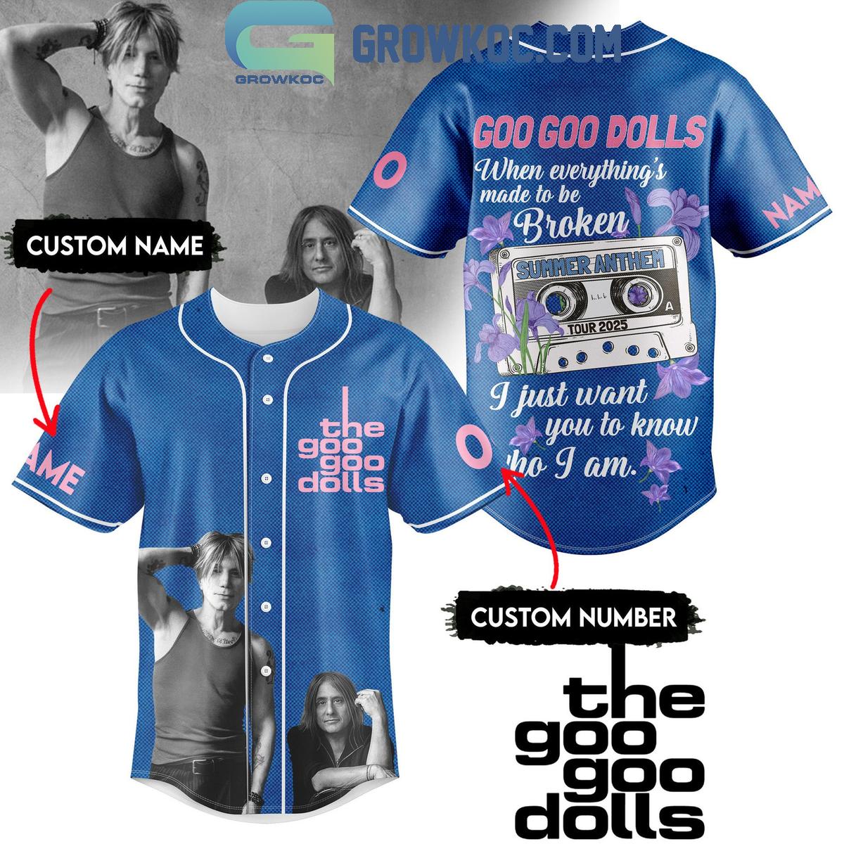 The Goo Goo Dolls Summer Anthem Tour 2025 Personalized Baseball Jersey Unisex T-shirt, Sweatshirt, Hoodie, Long Sleeve Tee - T-Shirt, Sweatshirt, Hoodie