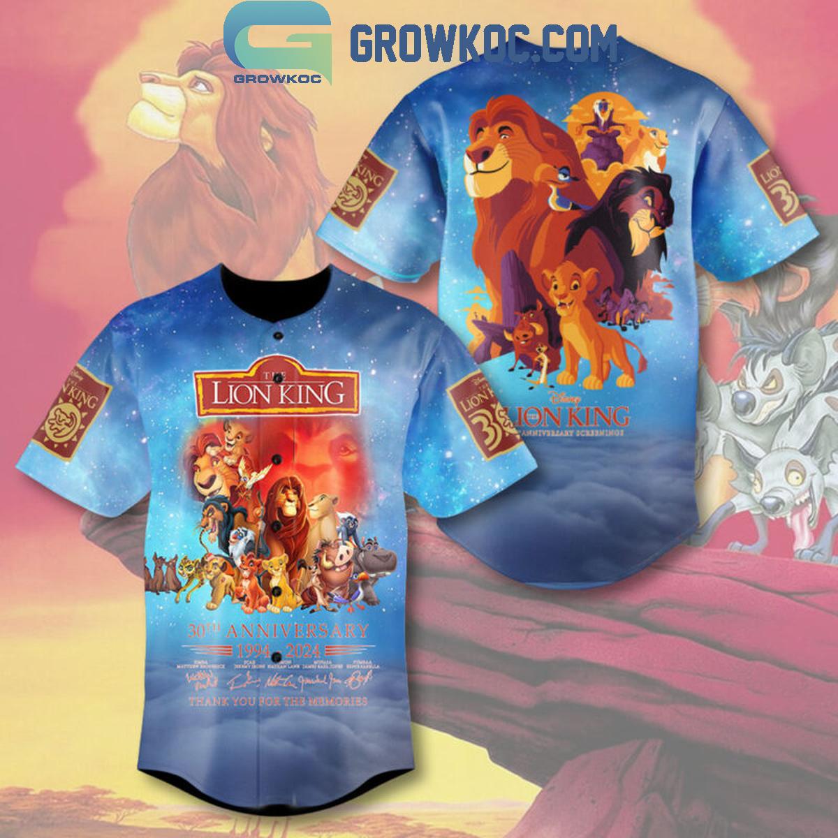 The Lion King 30 Years Of The Memories Since 1994 Baseball Jersey Unisex T-shirt, Sweatshirt, Hoodie, Long Sleeve Tee - T-Shirt, Sweatshirt, Hoodie