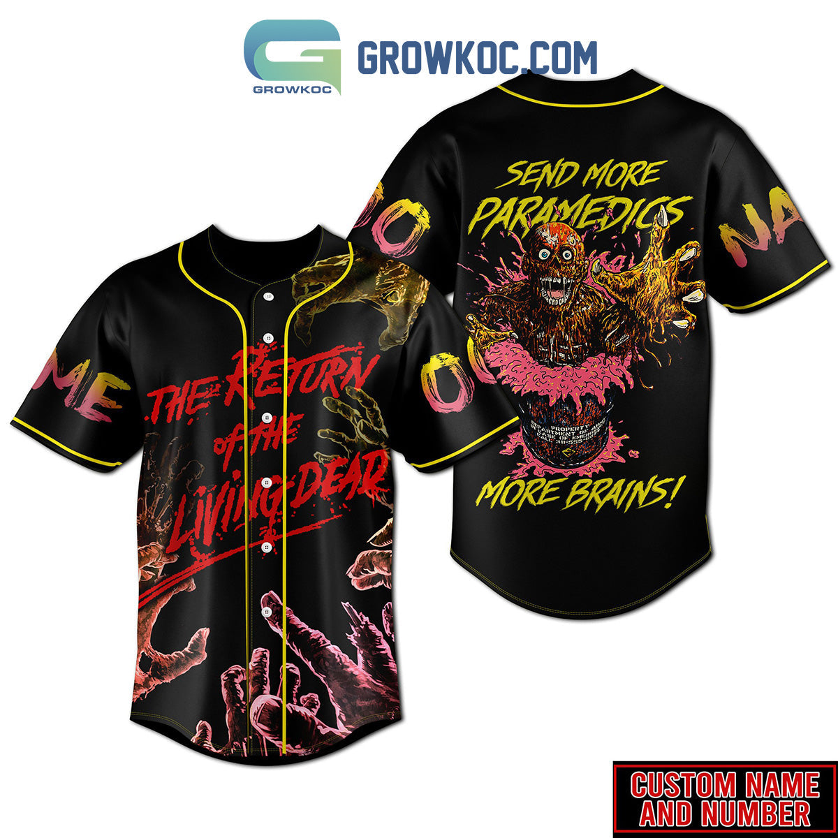 The Return Of The Living Dead Send More Paramedics More Brains Personalized Baseball Jersey - T-Shirt, Sweatshirt, Hoodie