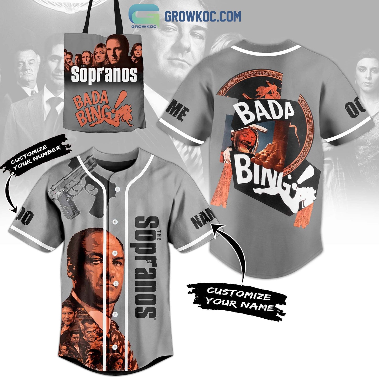 The Sopranos Bada Bing Personalized Baseball Jersey Unisex T-shirt, Sweatshirt, Hoodie, Long Sleeve Tee - T-Shirt, Sweatshirt, Hoodie