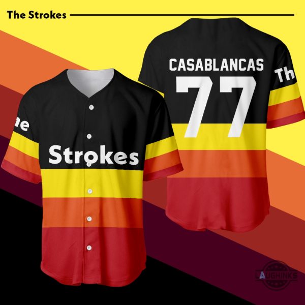 The Strokes Baseball Jersey Casablancas 77 Jersey Shirts The Strokes Cool Vintage Band Retro Baseball Uniform Strokes Album Tour 2024 Gift - T-Shirt, Sweatshirt, Hoodie