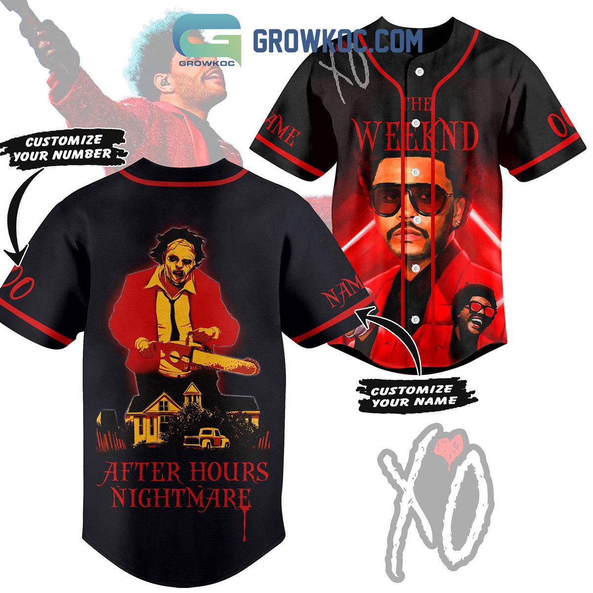 The Weeknd After Hourse Nightmare Personalized Baseball Jersey Unisex T-shirt, Sweatshirt, Hoodie, Long Sleeve Tee - T-Shirt, Sweatshirt, Hoodie