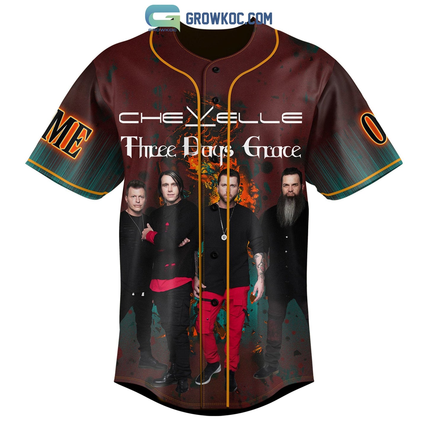 Three Days Grace Chevelle Personalized Baseball Jersey Unisex T-shirt, Sweatshirt, Hoodie, Long Sleeve Tee - T-Shirt, Sweatshirt, Hoodie