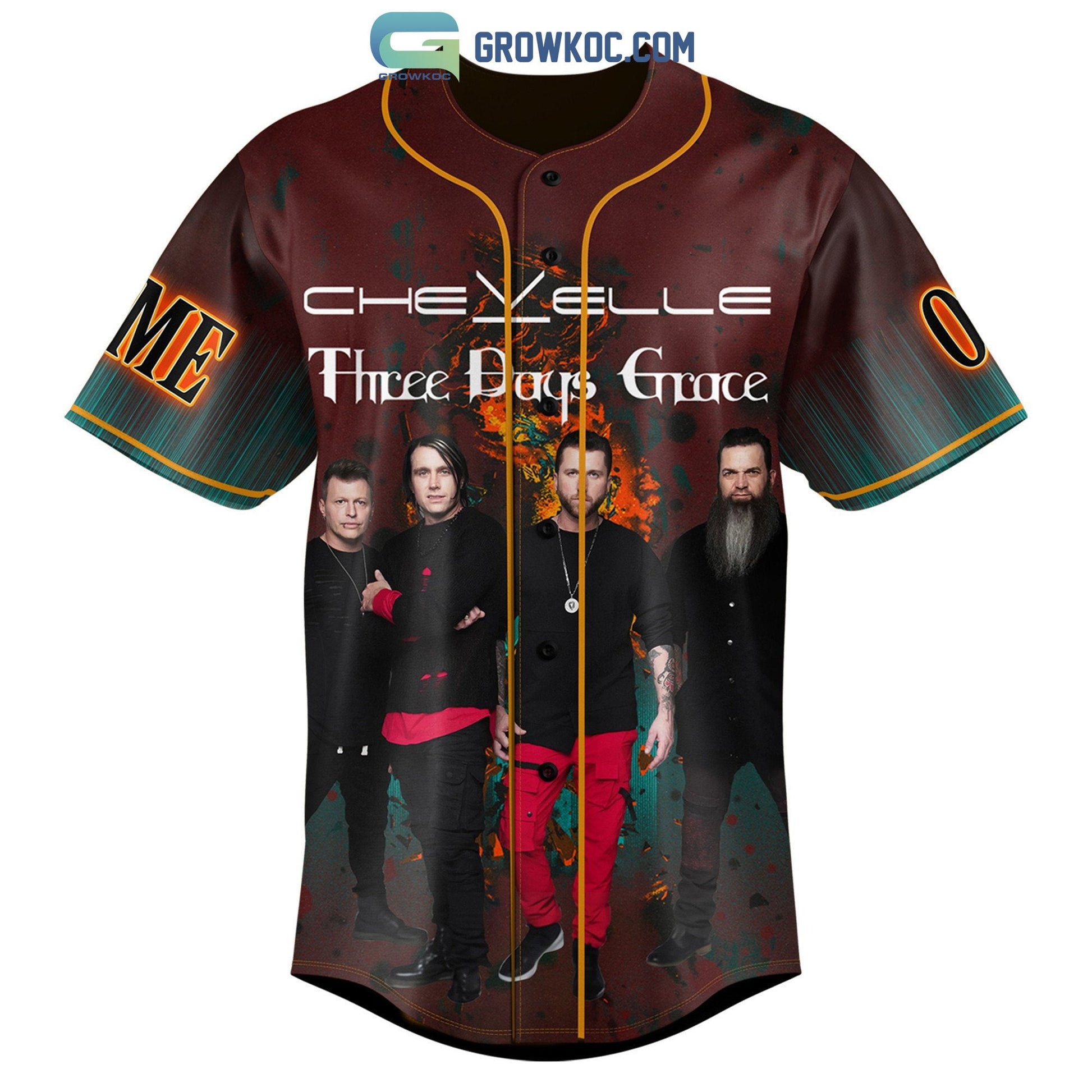 Three Days Grace Chevelle Personalized Baseball Jersey Unisex T-shirt, Sweatshirt, Hoodie, Long Sleeve Tee - T-Shirt, Sweatshirt, Hoodie