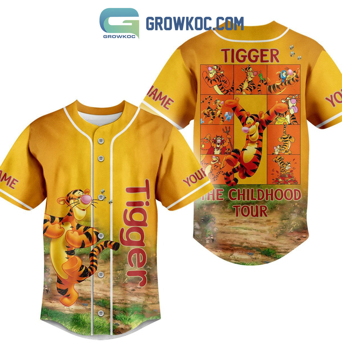 Tigger The Childhood Tour Personalized Baseball Jersey Unisex T-shirt, Sweatshirt, Hoodie, Long Sleeve Tee - T-Shirt, Sweatshirt, Hoodie