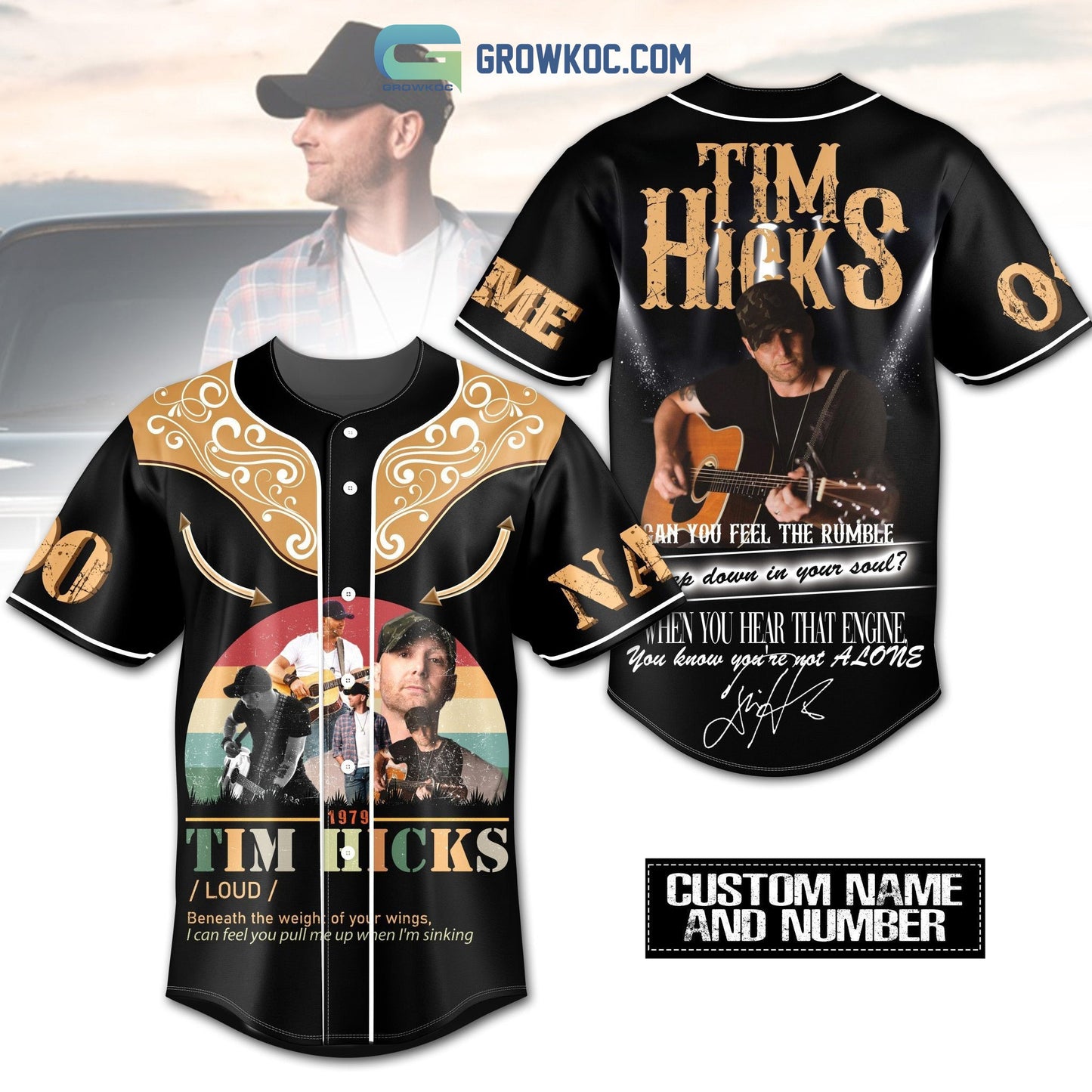 Tim Hicks When You Hear That Engine You Know Youre Not Alone Personalized Baseball Jersey - T-Shirt, Sweatshirt, Hoodie