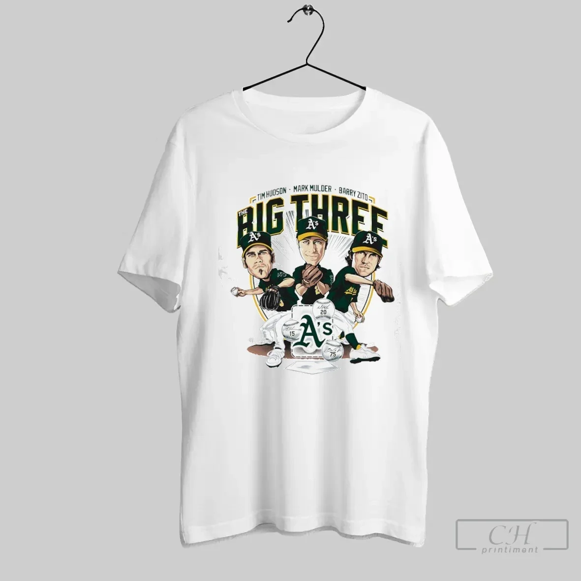 Tim Hudson Mark Mulder Barry Zito Big Three Oakland Athletics Baseball Caricature T-Shirts, Hoodie, Sweatshirt - T-Shirt, Sweatshirt, Hoodie