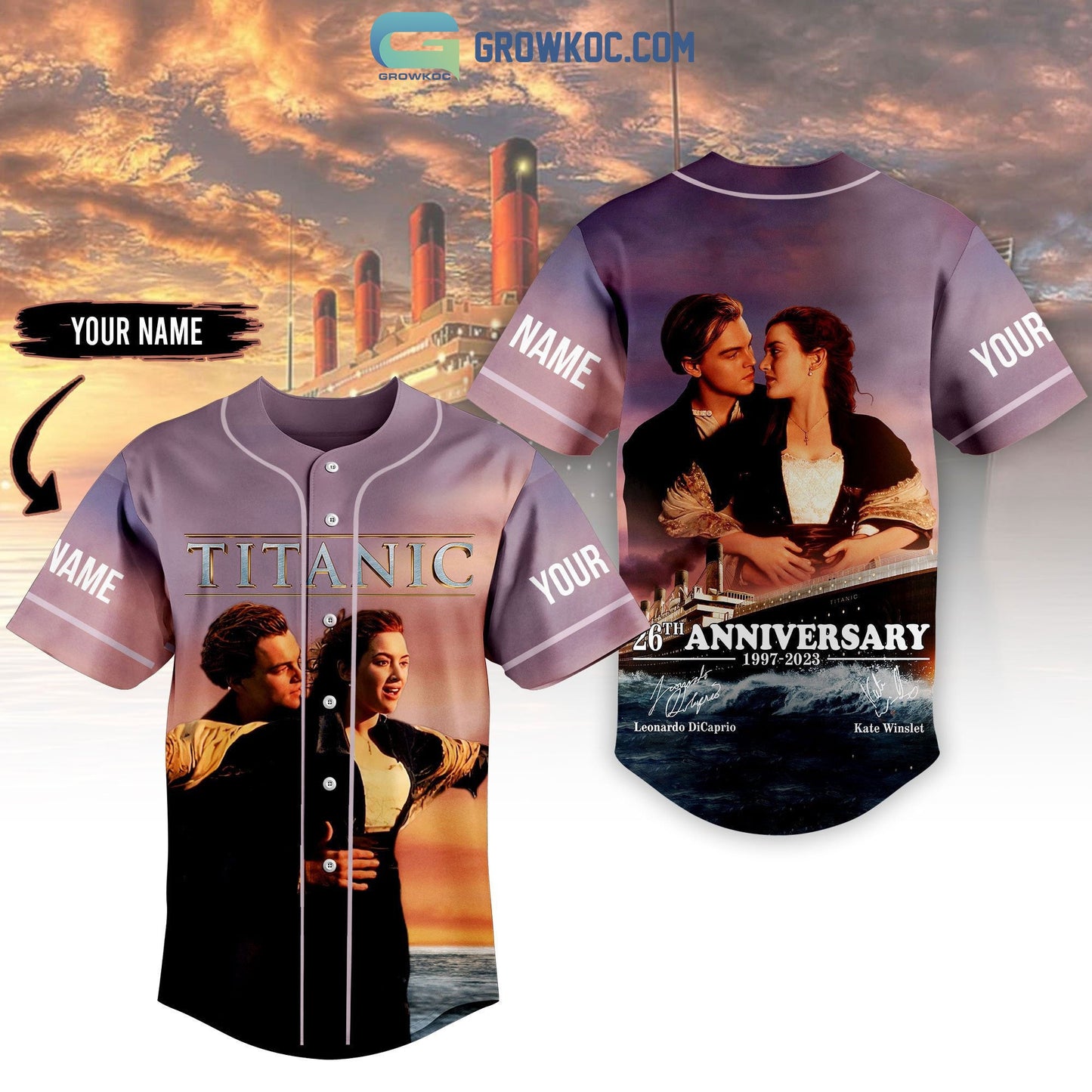 Titanic 26th Anniversary 1997 2023 Personalized Baseball Jersey Unisex T-shirt, Sweatshirt, Hoodie, Long Sleeve Tee - T-Shirt, Sweatshirt, Hoodie