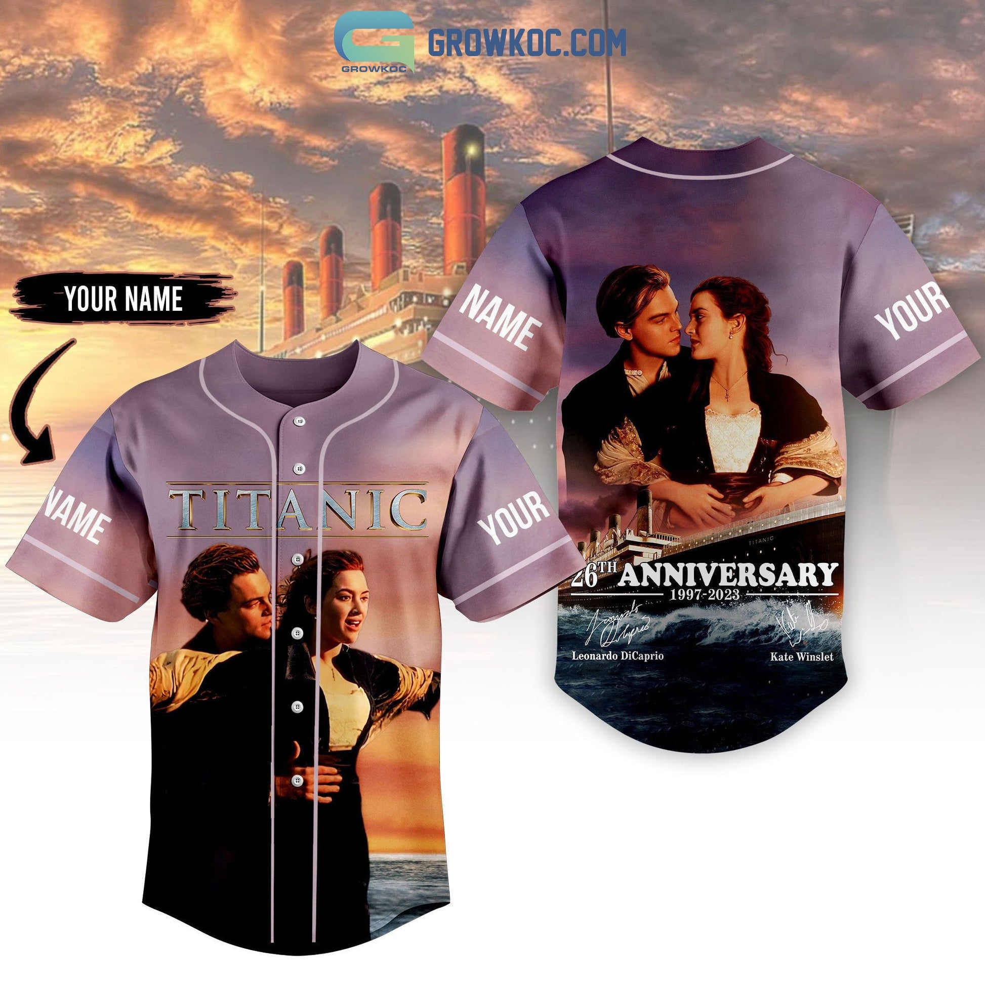 Titanic 26th Anniversary 1997 2023 Personalized Baseball Jersey Unisex T-shirt, Sweatshirt, Hoodie, Long Sleeve Tee - T-Shirt, Sweatshirt, Hoodie
