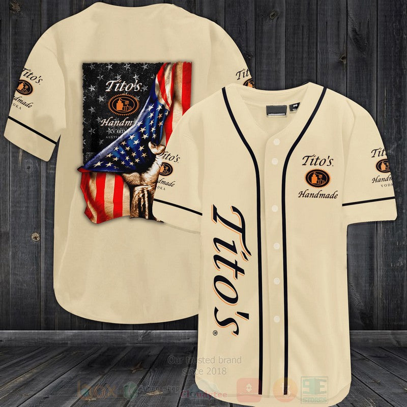 FASHION Titos Handmade American Flag Baseball Jerseys Botton Shirt Unisex T-shirt, Sweatshirt, Hoodie, Long Sleeve Tee - T-Shirt, Sweatshirt, Hoodie