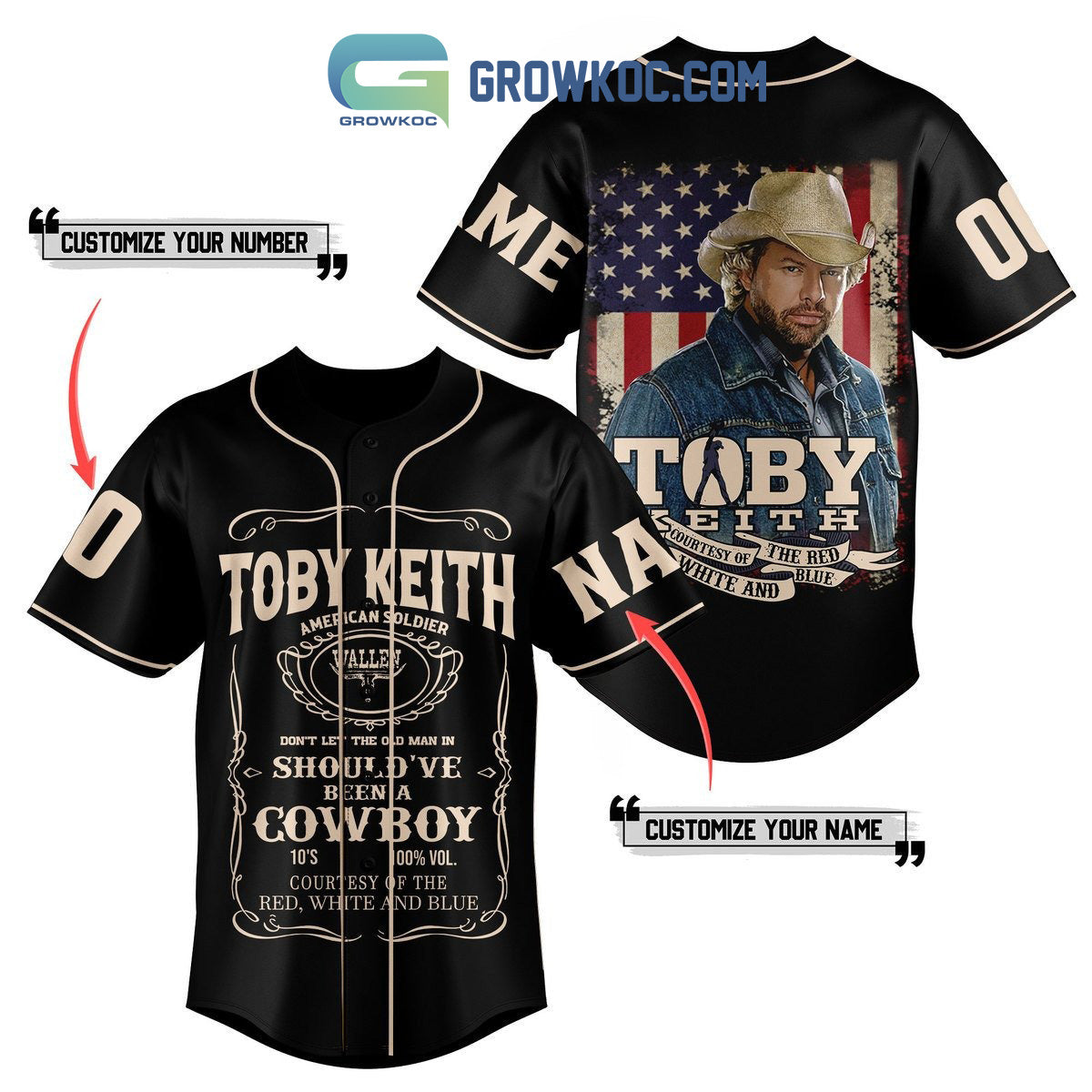 Toby Keith Been A Cowboy Fan Personalized Baseball Jersey Unisex T-shirt, Sweatshirt, Hoodie, Long Sleeve Tee - T-Shirt, Sweatshirt, Hoodie