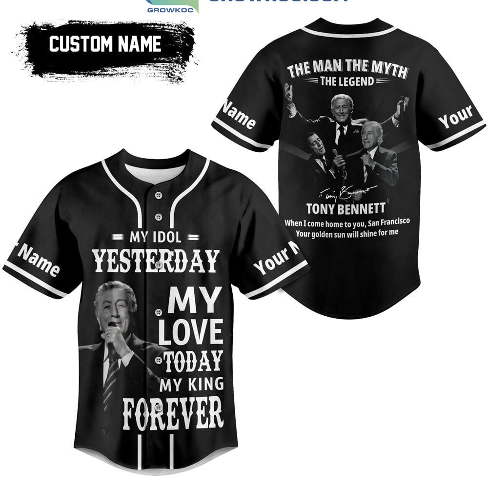 Tony Bennett The Man The Myth The Legend Personalized Baseball Jersey Unisex T-shirt, Sweatshirt, Hoodie, Long Sleeve Tee - T-Shirt, Sweatshirt, Hoodie