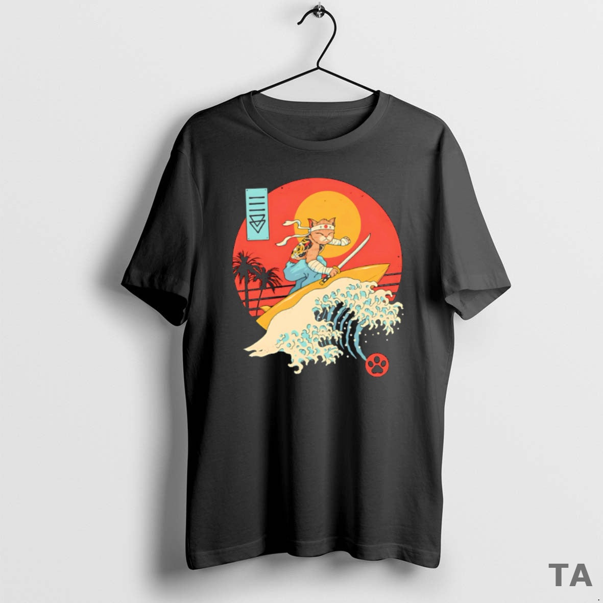 Top Catana Cat Surf Sunset Wave Japan T-Shirts, Hoodie, Sweatshirt - T-Shirt, Sweatshirt, Hoodie