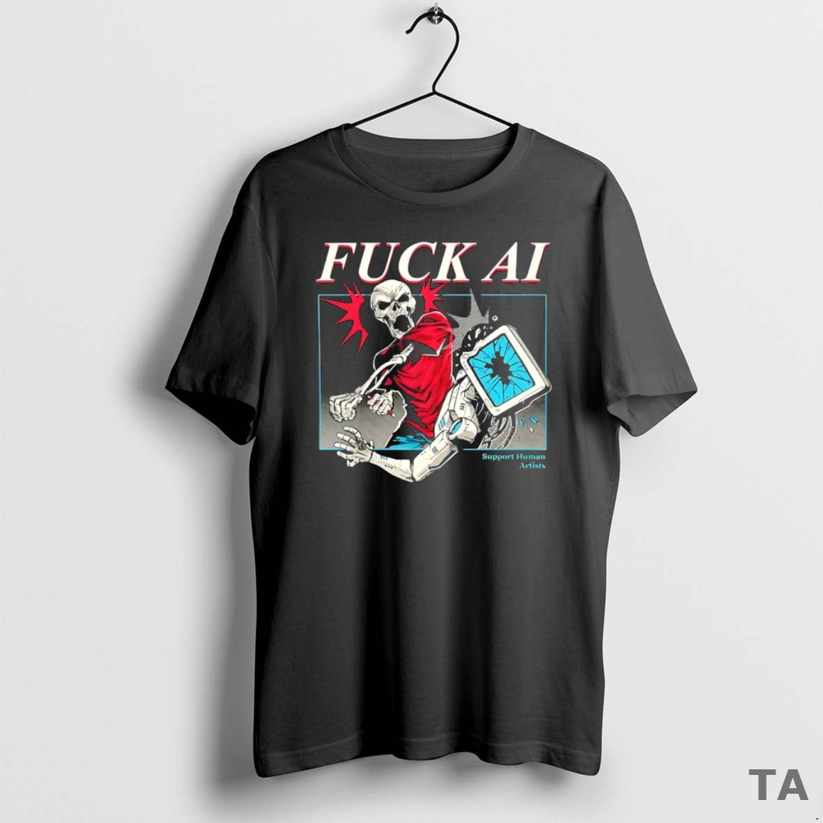 Top Fuck Ai Support Human Artists T-Shirts, Hoodie, Sweatshirt - T-Shirt, Sweatshirt, Hoodie