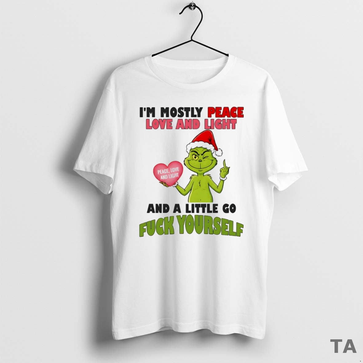 Top Grinch Im Mostly Peace Love Light Peace Love Light Little T-Shirts, Hoodie, Sweatshirt - T-Shirt, Sweatshirt, Hoodie