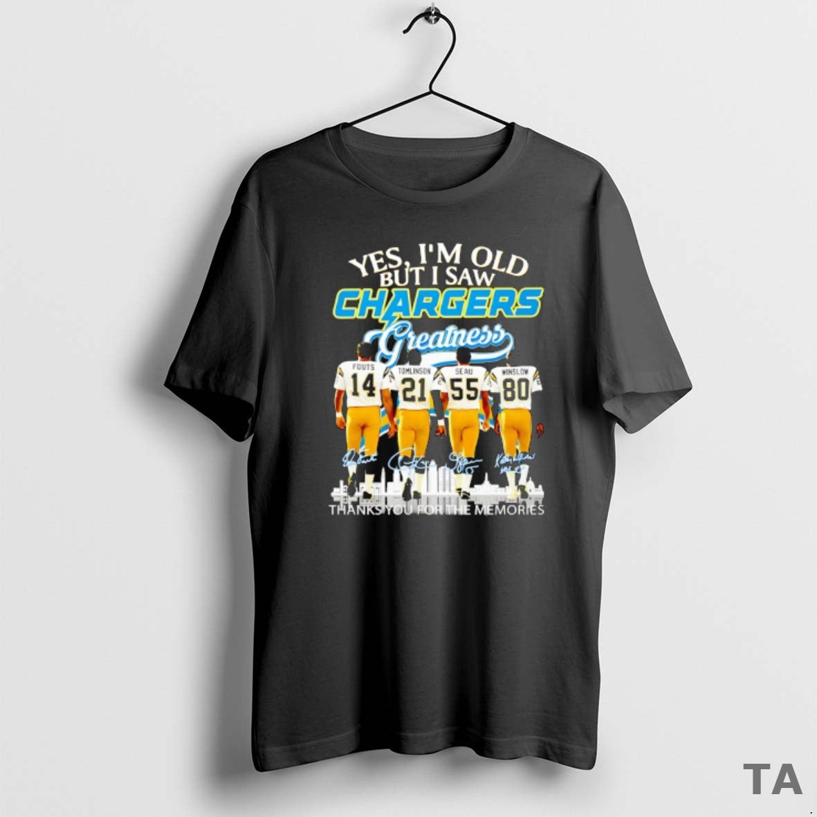 Top Los Angeles Chargers Yes Im Old But I Saw Greatness Thank You T-Shirts, Hoodie, Sweatshirt - T-Shirt, Sweatshirt, Hoodie
