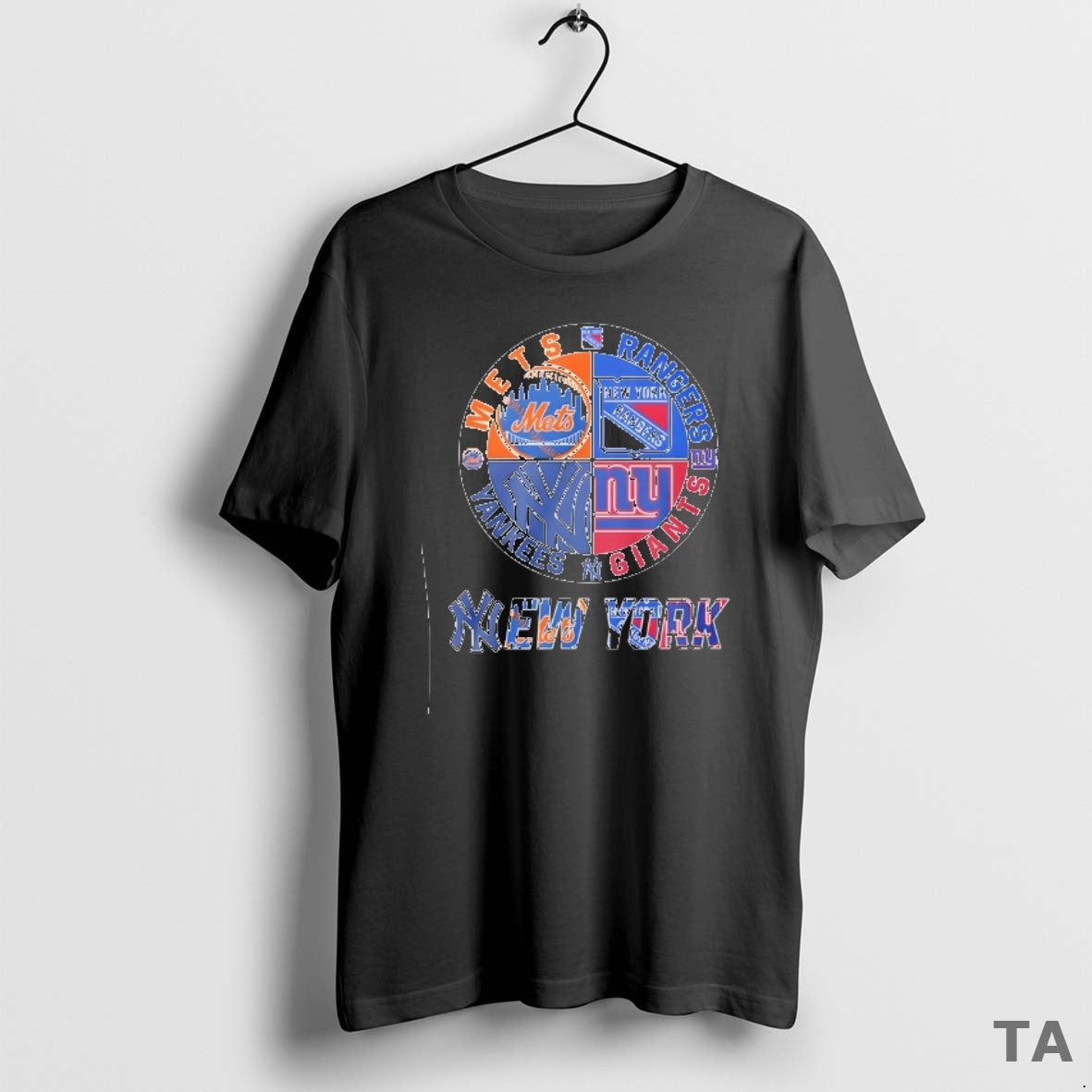 Top New York Mets New York Rangers New York Yankees New York Giants Mashup Logo T-Shirts, Hoodie, Sweatshirt - T-Shirt, Sweatshirt, Hoodie