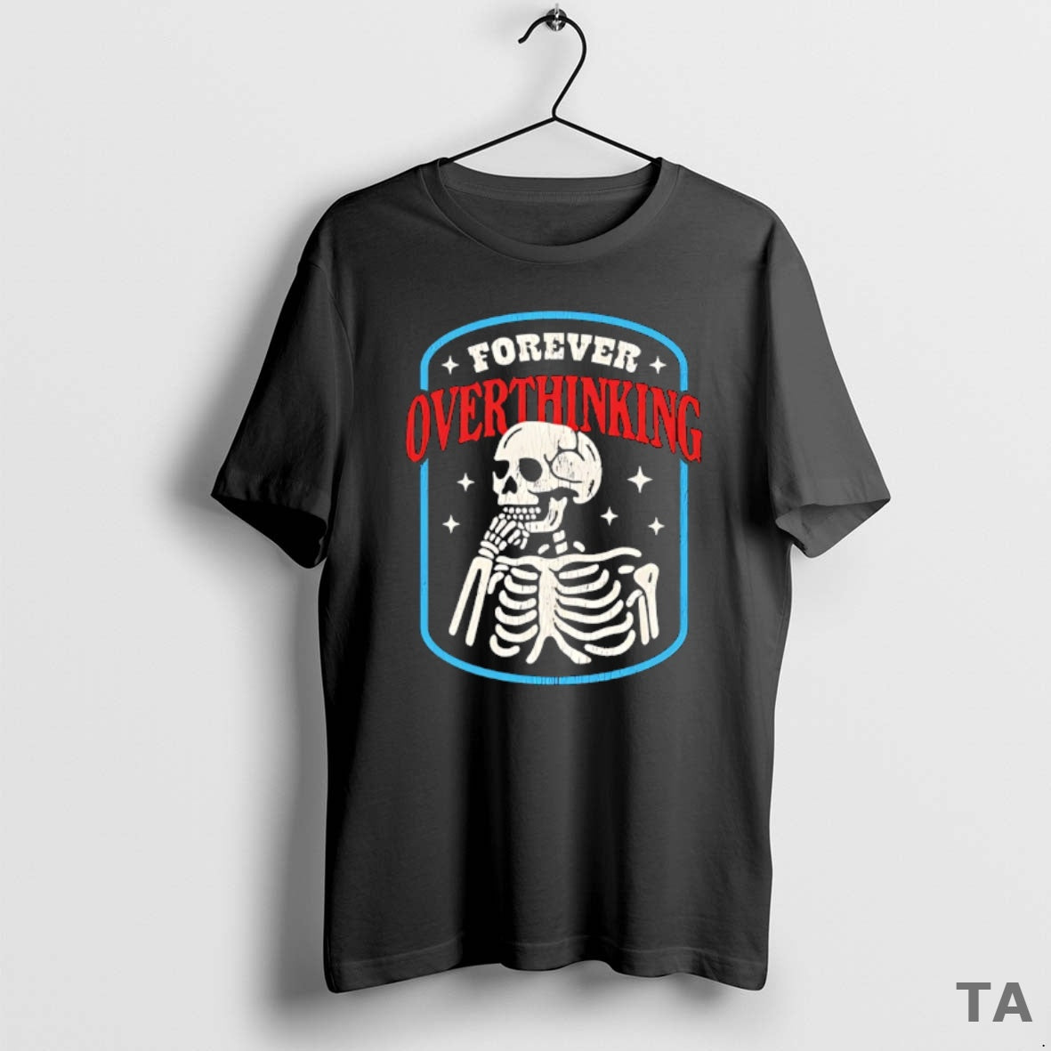 Top Skeleton Resting Chin Forever Overthinking Vintage T-Shirts, Hoodie, Sweatshirt - T-Shirt, Sweatshirt, Hoodie