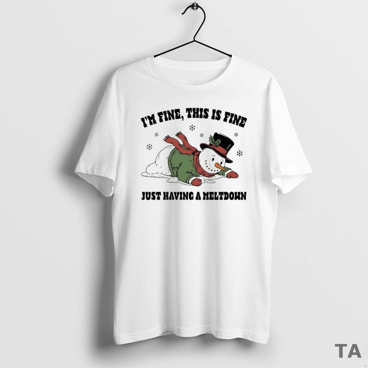 Top Snowman Im Fine This Is Fine Just Having Meltdown Circle T-Shirts, Hoodie, Sweatshirt - T-Shirt, Sweatshirt, Hoodie