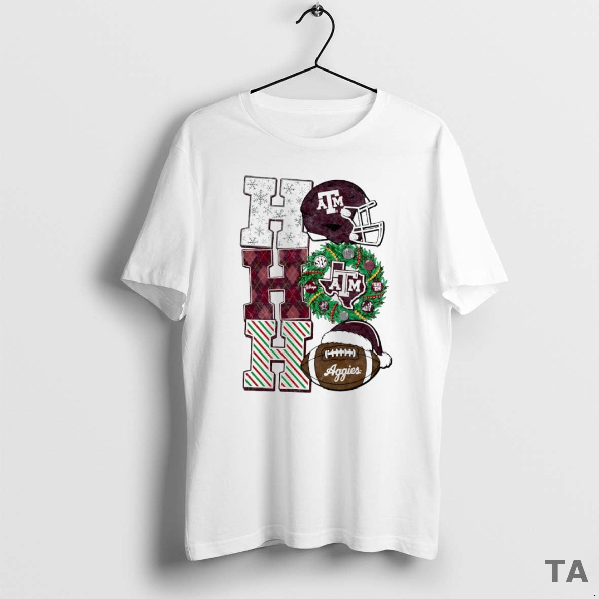 Top Texas M Aggies Ho Ho Ho Helmet Circle T-Shirts, Hoodie, Sweatshirt - T-Shirt, Sweatshirt, Hoodie
