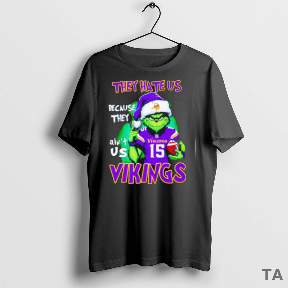 Top Grinch They Hate Us Because They Aint Us Minnesota Vikings T-Shirts, Hoodie, Sweatshirt - T-Shirt, Sweatshirt, Hoodie
