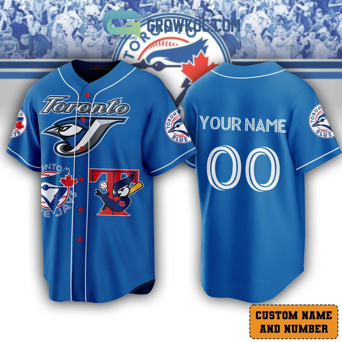 Toronto Blue Jays MLB Custom Baseball Jersey Unisex T-shirt, Sweatshirt, Hoodie, Long Sleeve Tee - T-Shirt, Sweatshirt, Hoodie