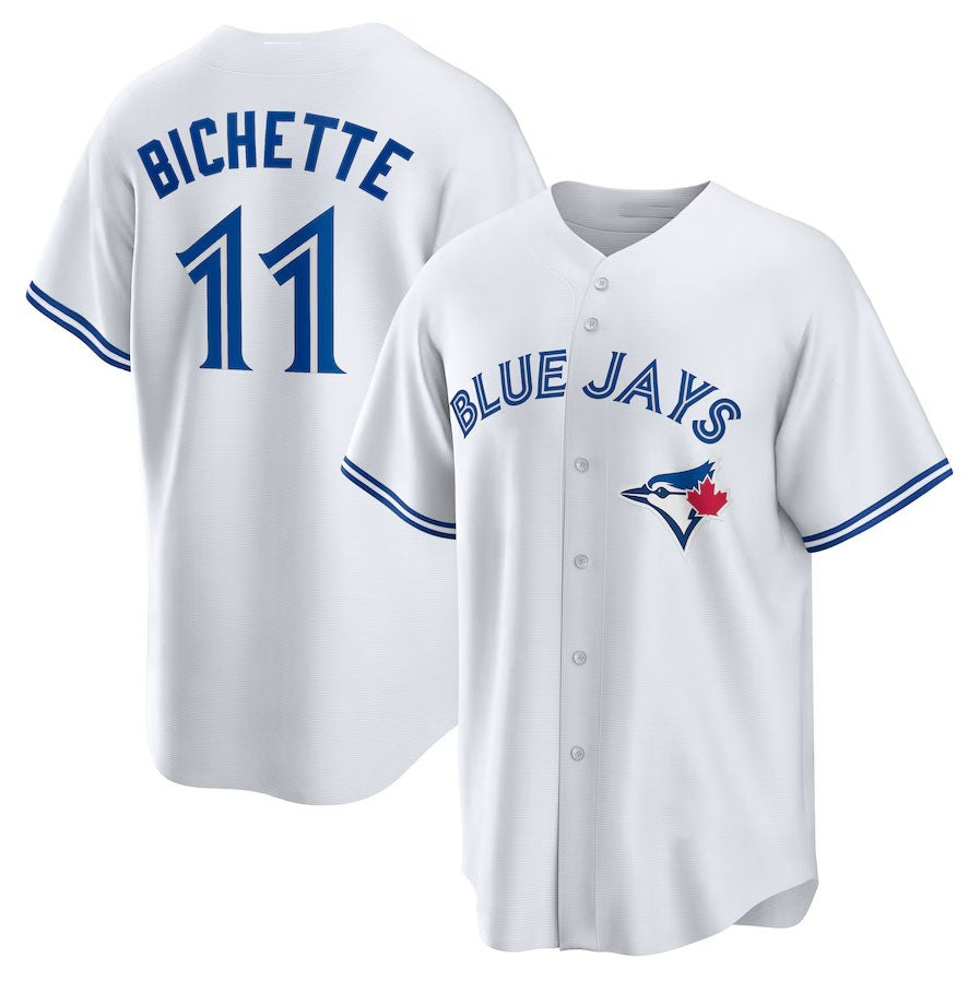 Toronto Blue Jays #11 Bo Bichette Home Replica Jersey - White Stitched Baseball Jersey baseball jersey product view 1