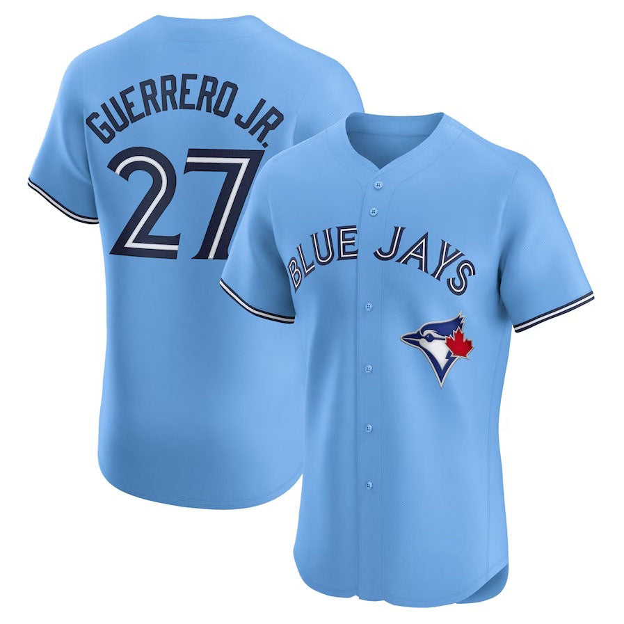 Toronto Blue Jays #27 Vladimir Guerrero Jr. Alternate Elite Player Jersey - Powder Blue Stitched Baseball Jersey baseball jersey product view 1