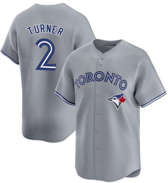 Toronto Blue Jays #2 Justin Turner Gray Cool Base Baseball Stitched Jersey baseball jersey product view 1