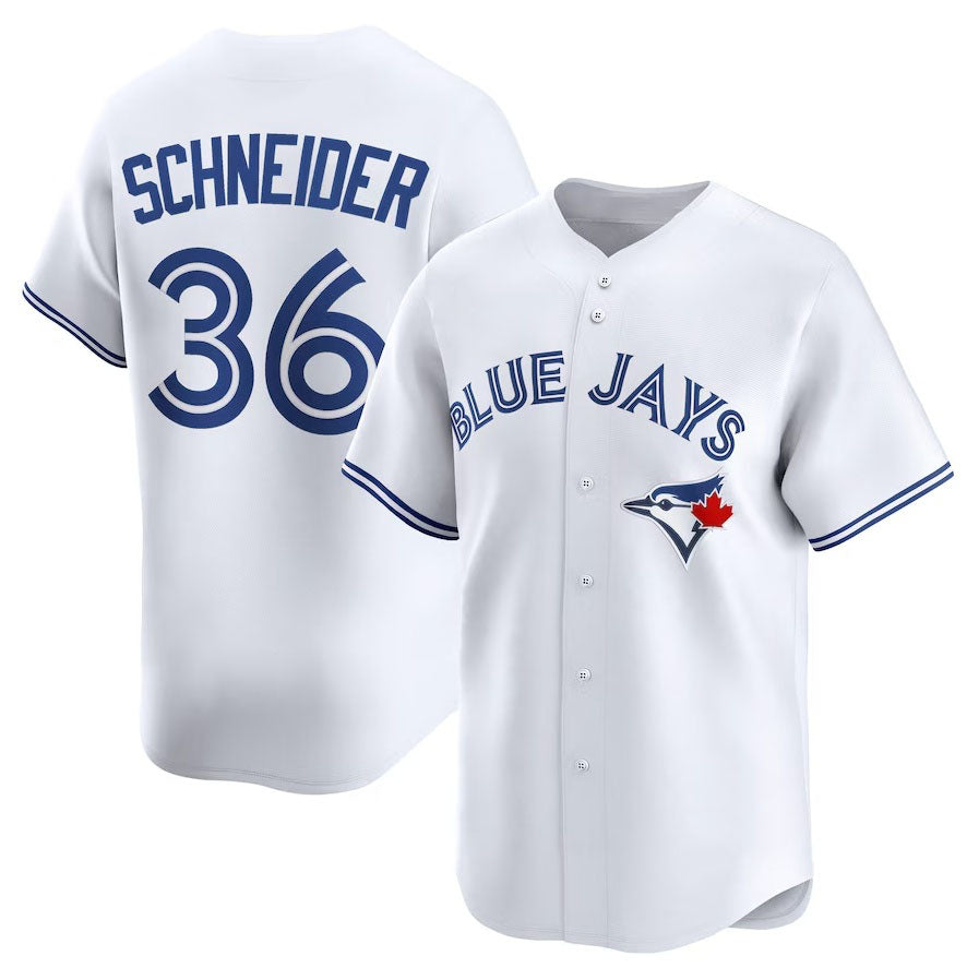 Toronto Blue Jays #36 Davis Schneider Home Limited Player Jersey - White Stitched Baseball Jersey baseball jersey product view 1
