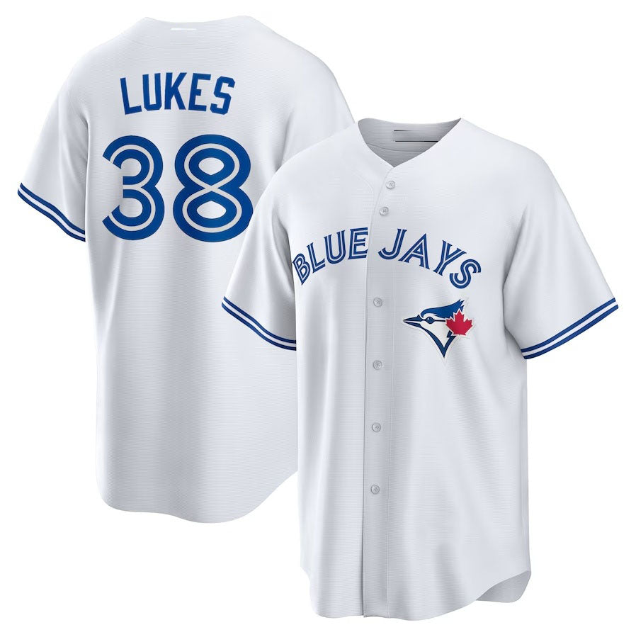 Toronto Blue Jays #38 Nathan Lukes Home Replica Jersey - White Stitched Baseball Jersey baseball jersey product view 1