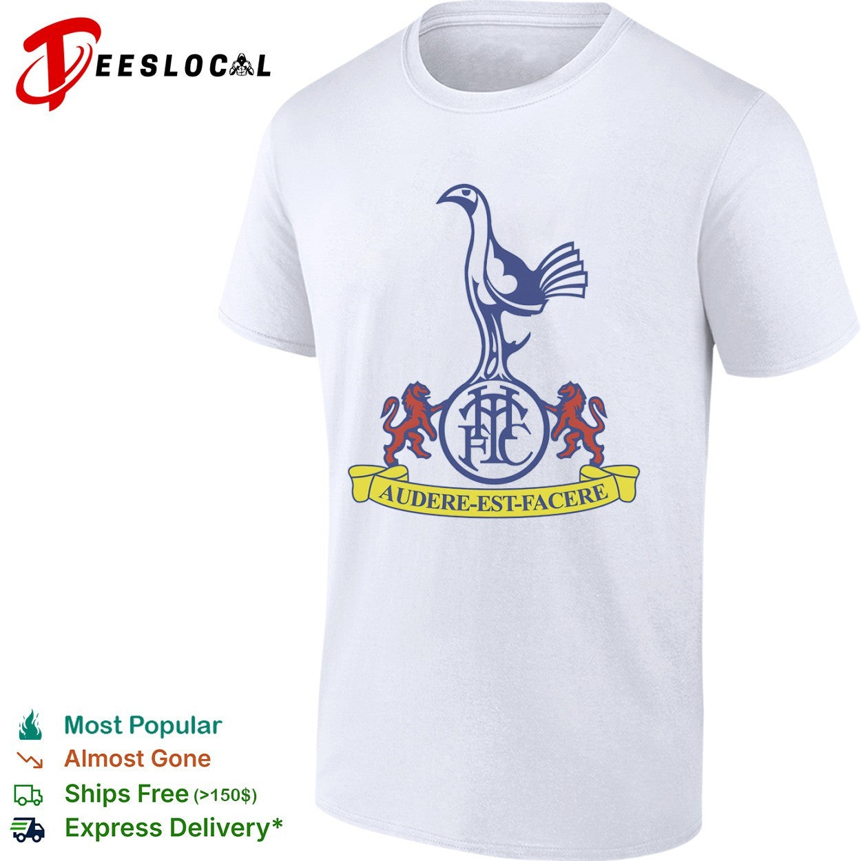 Tottenham Hotspur Football Club Audere Est Facere Monogram Crest Heritage shirt Unisex T-shirt, Sweatshirt, Hoodie, Long Sleeve Tee - T-Shirt, Sweatshirt, Hoodie