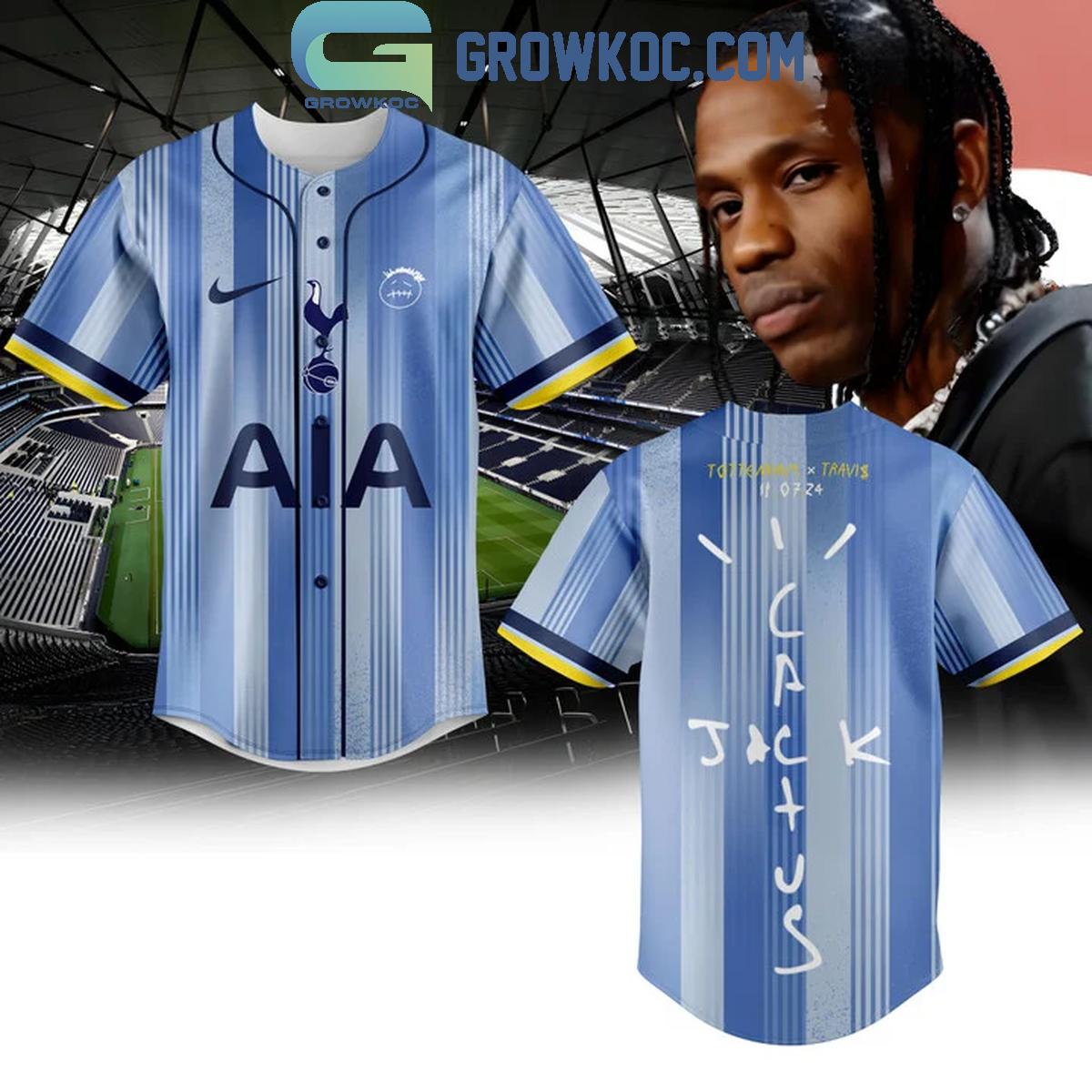 Tottenham Hotspur Travis Scott 2024 Personalized Baseball Jersey Unisex T-shirt, Sweatshirt, Hoodie, Long Sleeve Tee - T-Shirt, Sweatshirt, Hoodie
