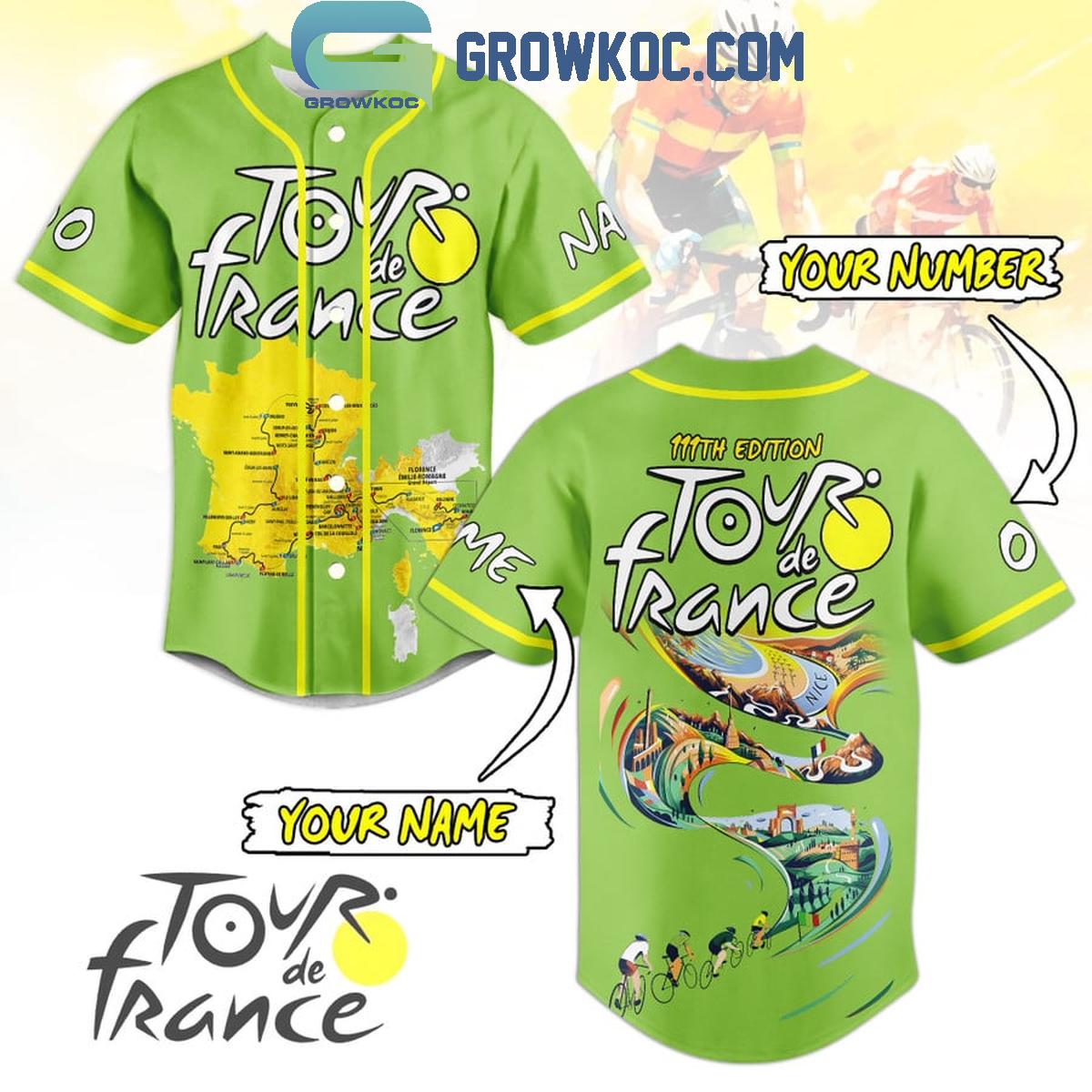 Tour De France 111th Personalized Baseball Jersey Unisex T-shirt, Sweatshirt, Hoodie, Long Sleeve Tee - T-Shirt, Sweatshirt, Hoodie