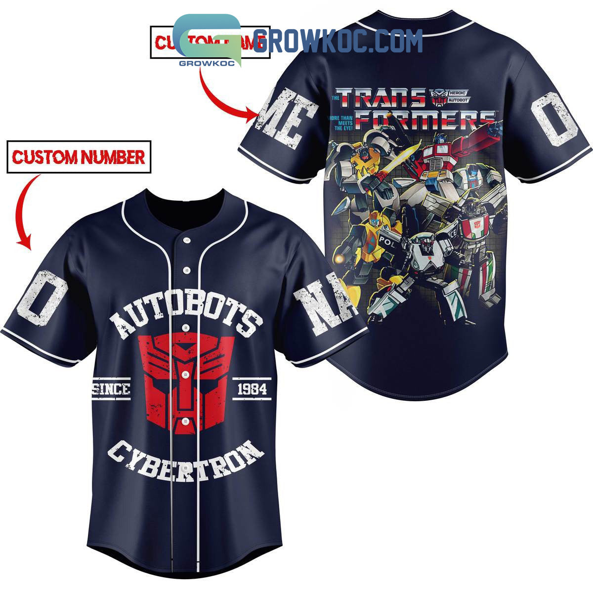 Transformers Autobots Cybertron 2023 Personalized Baseball Jersey Unisex T-shirt, Sweatshirt, Hoodie, Long Sleeve Tee - T-Shirt, Sweatshirt, Hoodie
