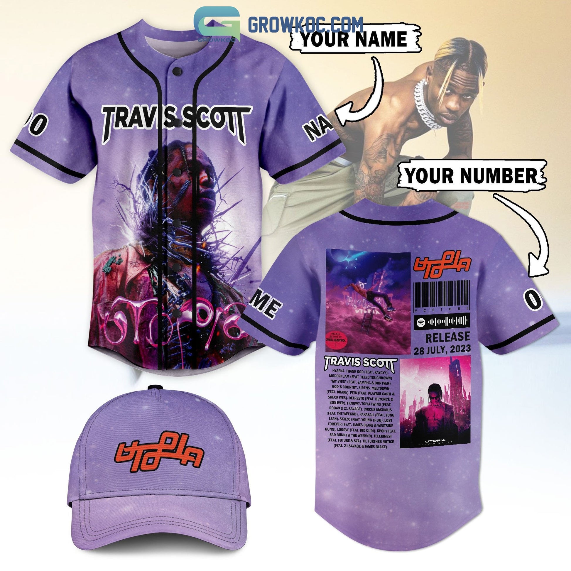 Travis Scott Release 28 July 2023 Personalized Baseball Jersey Unisex T-shirt, Sweatshirt, Hoodie, Long Sleeve Tee - T-Shirt, Sweatshirt, Hoodie