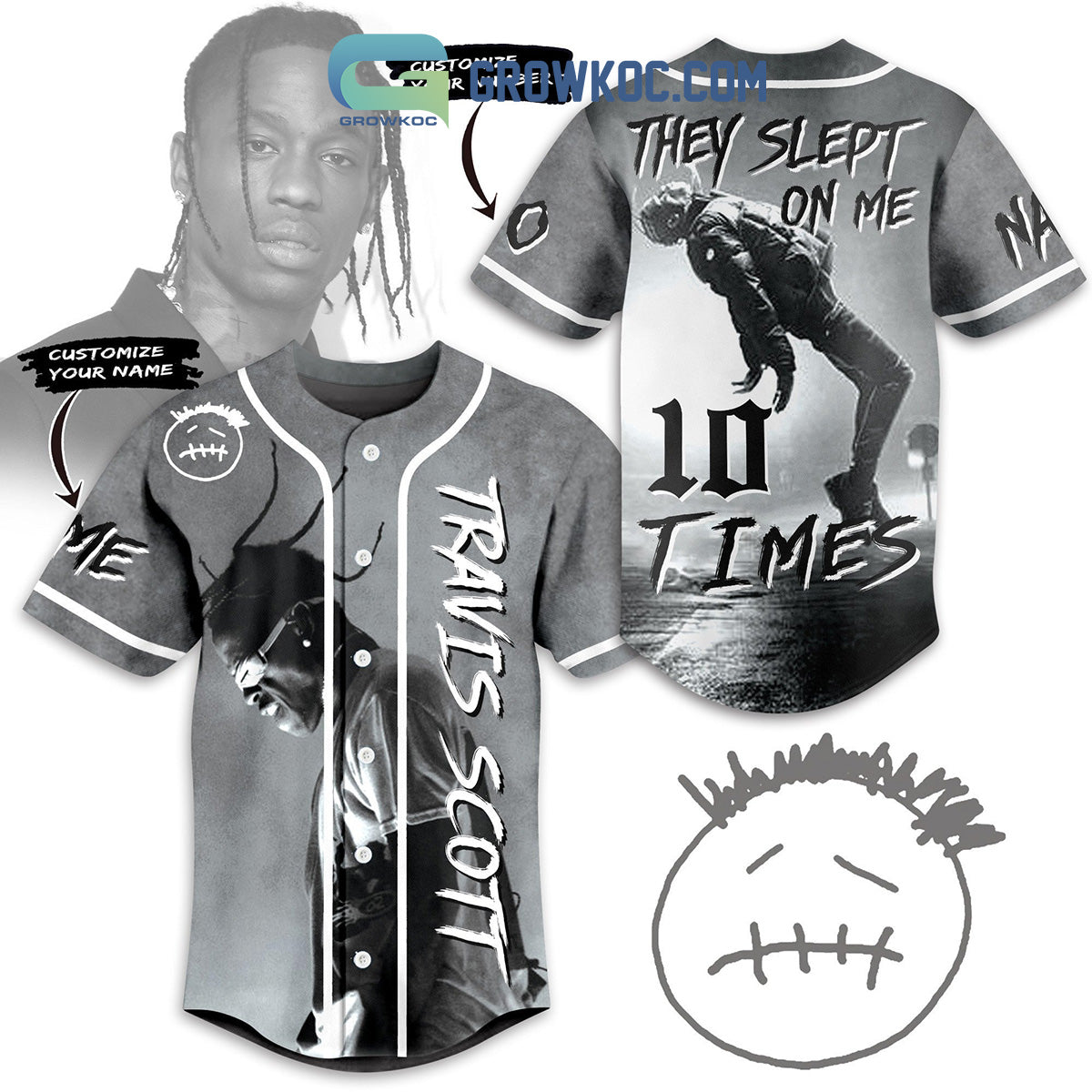 Travis Scott Sleep On Me 10 Times Love Personalized Baseball Jersey Unisex T-shirt, Sweatshirt, Hoodie, Long Sleeve Tee - T-Shirt, Sweatshirt, Hoodie