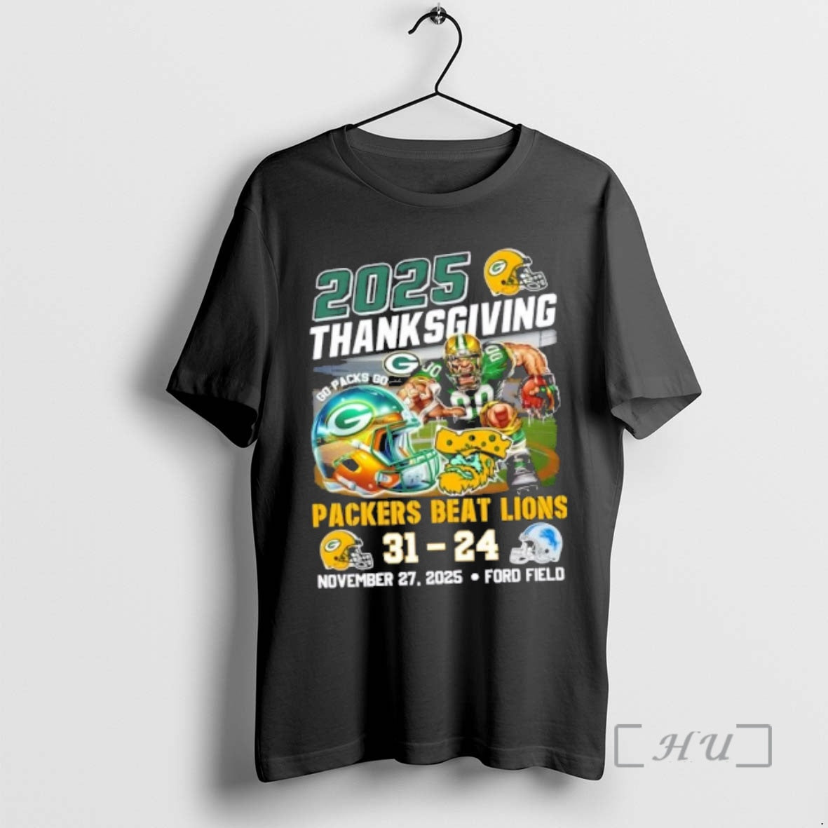 Trending 2025 Thanksgiving Green Bay Packers Beat Detroit Lions Ford Field T-Shirts, Hoodie, Sweatshirt - T-Shirt, Sweatshirt, Hoodie