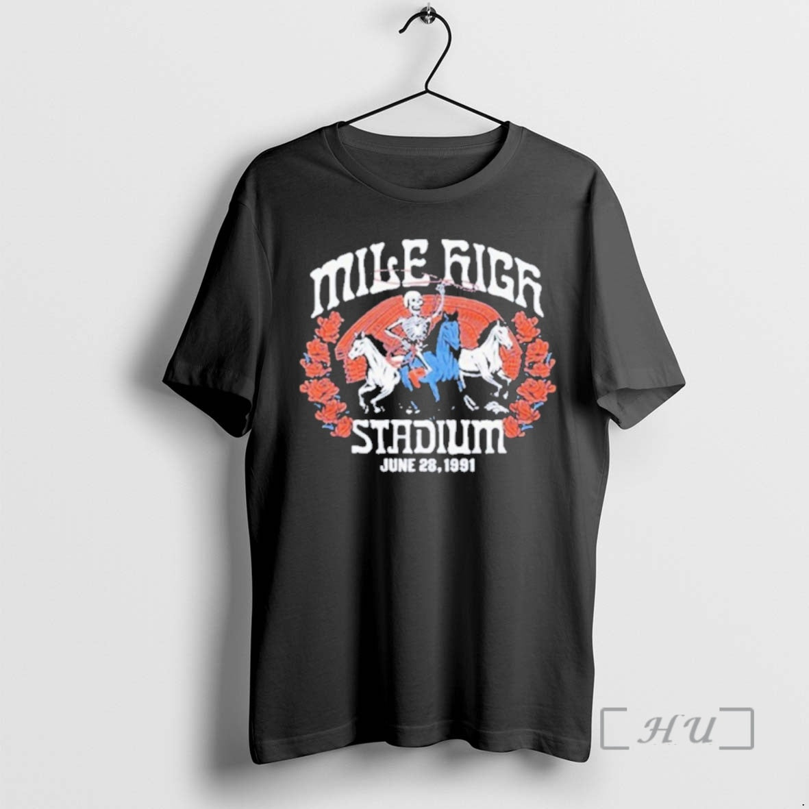 Trending Grateful Dead X Broncos Skeleton Mile High Stadium T-Shirts, Hoodie, Sweatshirt - T-Shirt, Sweatshirt, Hoodie
