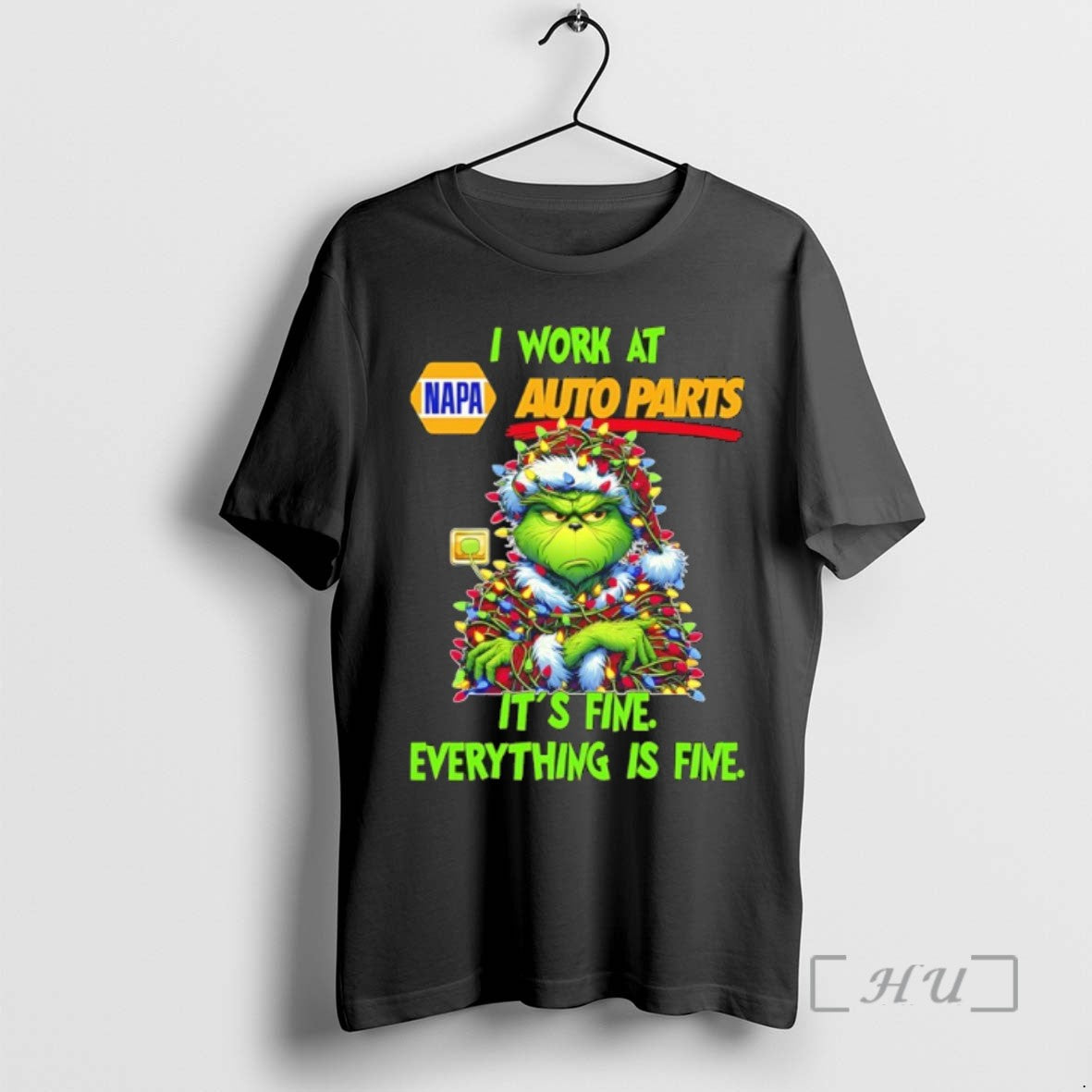 Trending Grinch Light I Work Napa Auto Parts Fine Everything Is Fine T-Shirts, Hoodie, Sweatshirt - T-Shirt, Sweatshirt, Hoodie
