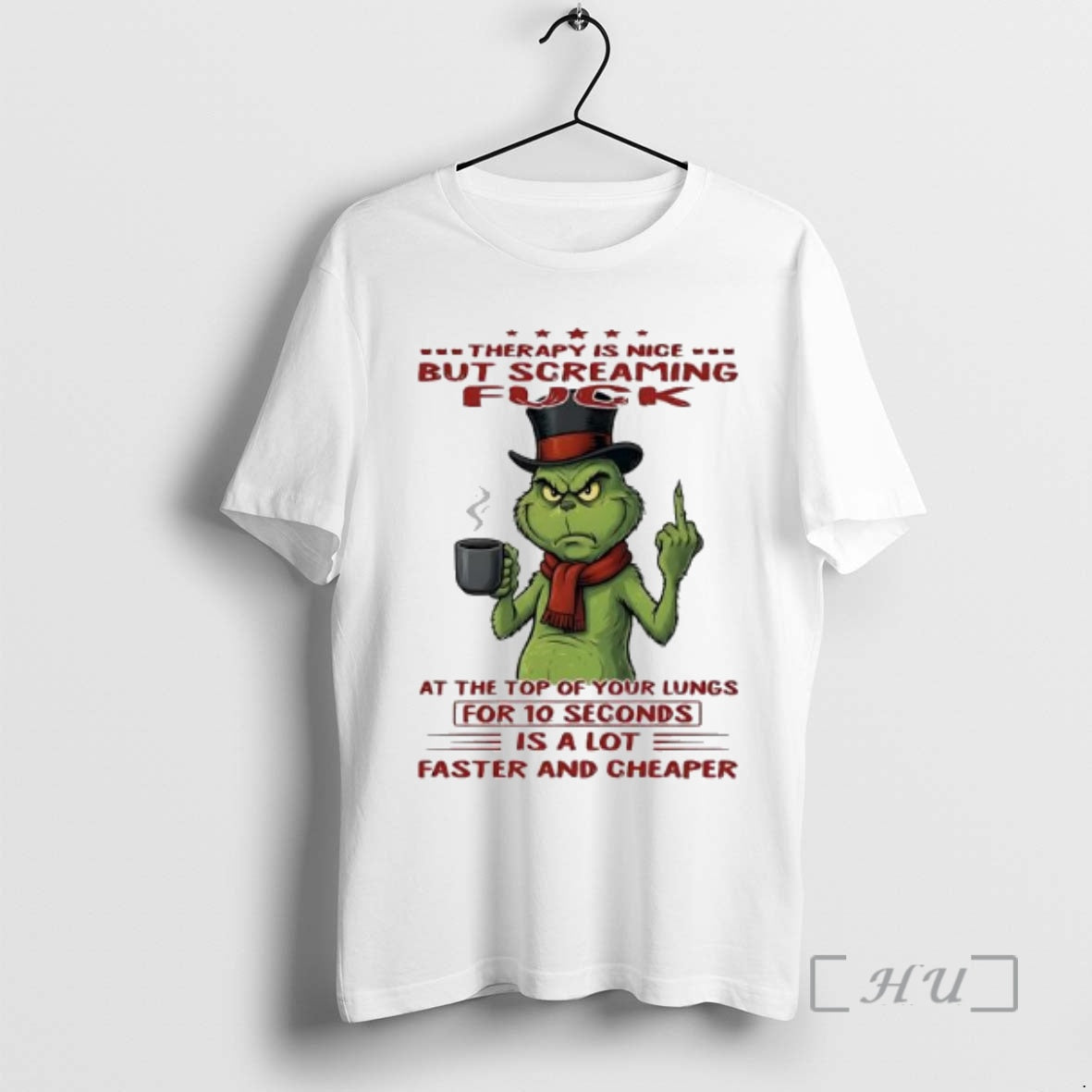 Trending Grinch Therapy Is Nice But Screaming Fuck Top Your Lungs T-Shirts, Hoodie, Sweatshirt - T-Shirt, Sweatshirt, Hoodie