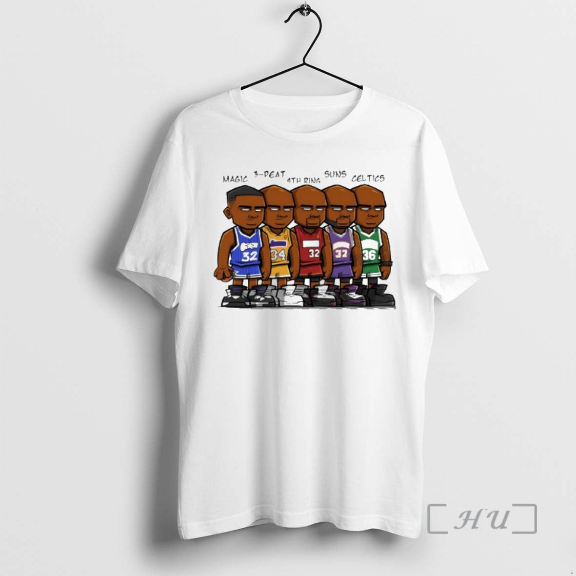 Trending Magic 3 Peat 4th Ring Suns Celtics Nba Player Cartoon T-Shirts, Hoodie, Sweatshirt - T-Shirt, Sweatshirt, Hoodie