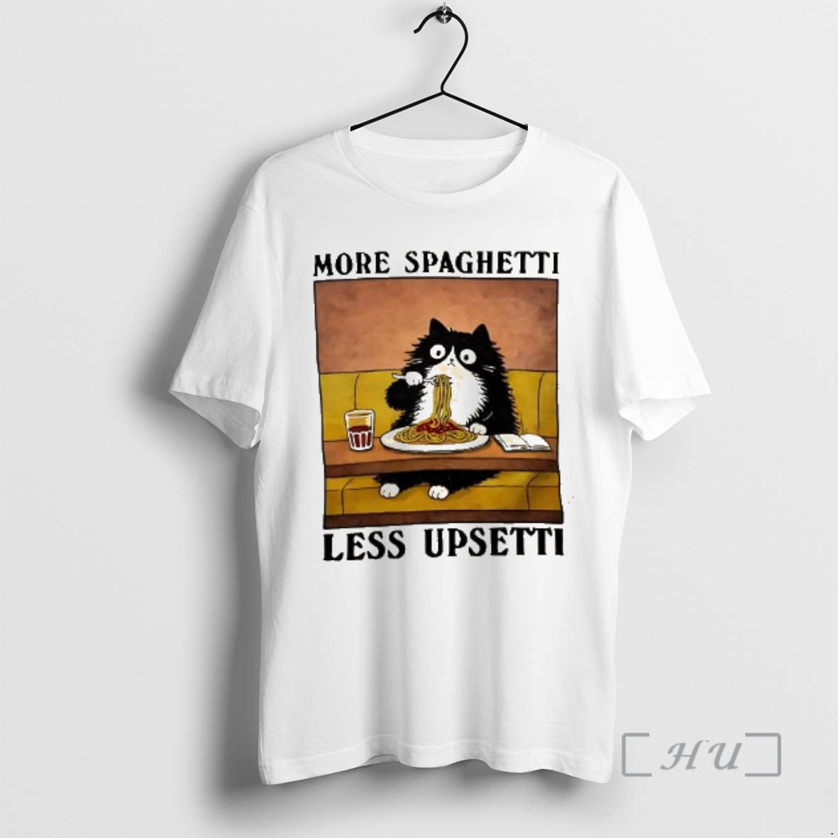 Trending More Spaghetti Less Upsetti Black Cat Eating Italian Food T-Shirts, Hoodie, Sweatshirt - T-Shirt, Sweatshirt, Hoodie